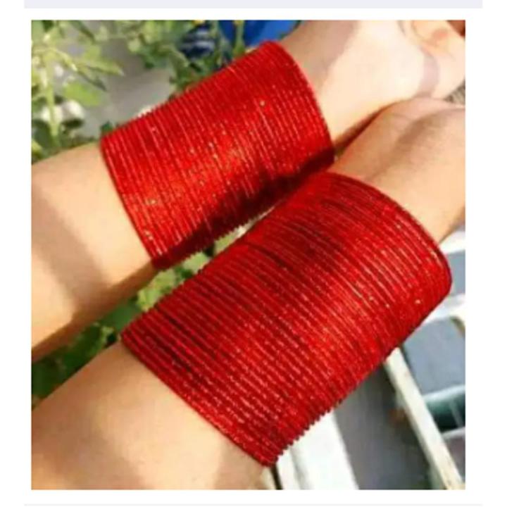 Metal Velvet Churi (48 Piece)