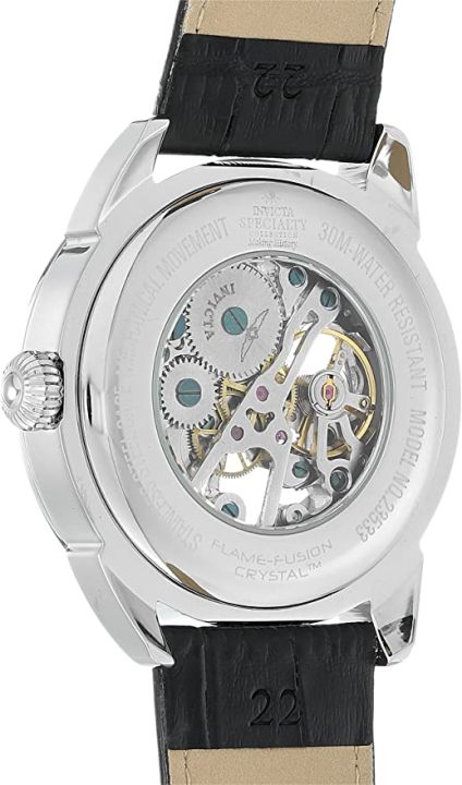 Invicta%20Men's%20Specialty%2042mm%20Stainless%20Steel%20and%20Leather%20Mechanical%20Hand%20Wind%20Watch,%20Silver,%20Gold,%20Black%20(Model%2023533,%2031306)%20-%20Image%203