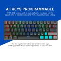 (Ready Now)RK61 61 Keys Bluetooth / 2.4G Wireless / USB Wired Three Modes Brown Switch Gaming Mechanical Keyboard with RGB Backlight, Cable Length: 1.5m. 