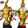 Football Tournament Gold Trophy Recognize Excellence on the Soccer Balls Court with This Gold Trophy Standing 12 & 14 Inches approx Tall. 
