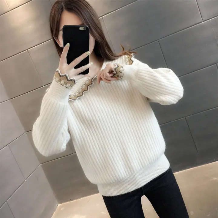 Doll%20Collar%20Sweater%20Women's%20Loose%20Outer%20Wear%20New%20Autumn%20and%20Winter%20Cute%20Sweet%20Fashion%20Sweater%20Age-Reducing%20Top%20-%20Image%206
