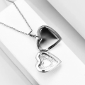 Love Heart Locket Pendants for Women Men Openable Photo Frame Picture Necklace.