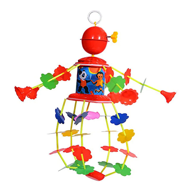 Rotating Bed Bell Toy with Music for Newborn Baby-Red