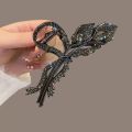 New Black Leaf Rhinestone Hair Claw Morning Glory Crystal Hair Clip Exquisite Elegant Women's Hair Grip Clip Hair Accessoires. 