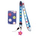 Fashion Flower Women Card Protector Cover Case Card Holder Neck Strap with Lanyard Badge Holder Work ID Card Bus ID Card Holder.