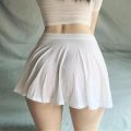 Upskirt Solid Color Soft Silk Lotus Leaf Pendulum Transparent Nightclub Party Livestream Mini Skirts For Nightclub woman. 