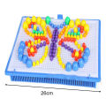 296Pcs Puzzle Multicolored Educational Plastic Mushroom Nail Mosaic Pegboard for Children.