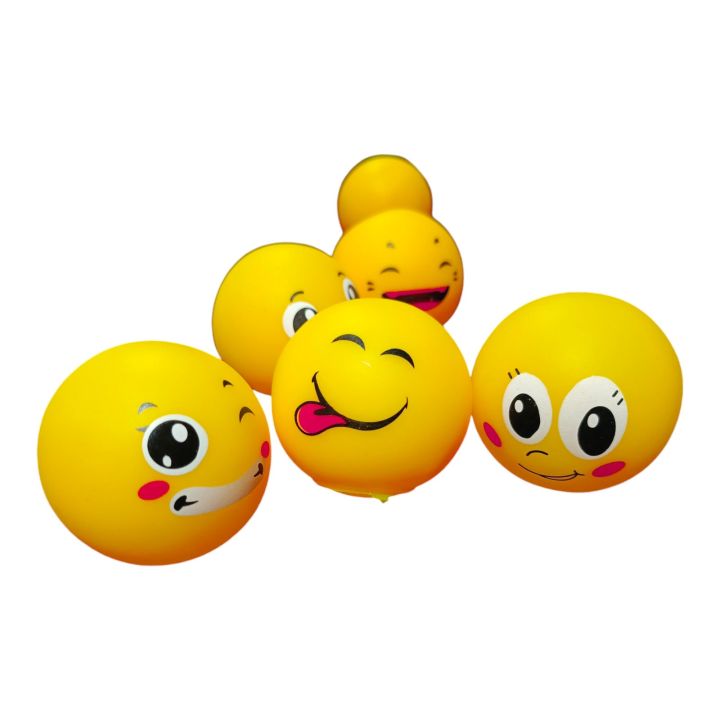 Rubber Emoji Ball with sound Stress Ball Squeeze Bal 3pcs