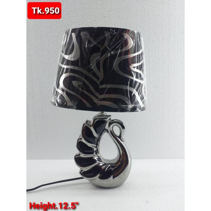 Ceramic Table Lamp With Silk Shade