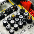 1/64 Wheels with Rubber Tires for 1:64 Toy Car Model Diecast Cars Miniature Parts Modified for Hotwheels (5 sets for 5 Cars).