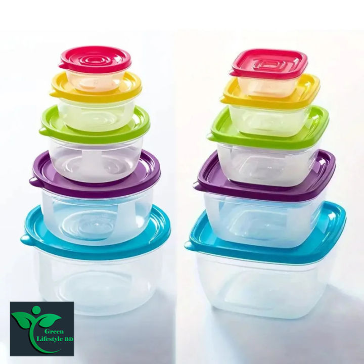 Container Food Micro 5pcs Microwave Food Containers Plastic Refrigerator Crisper Rectangular ...