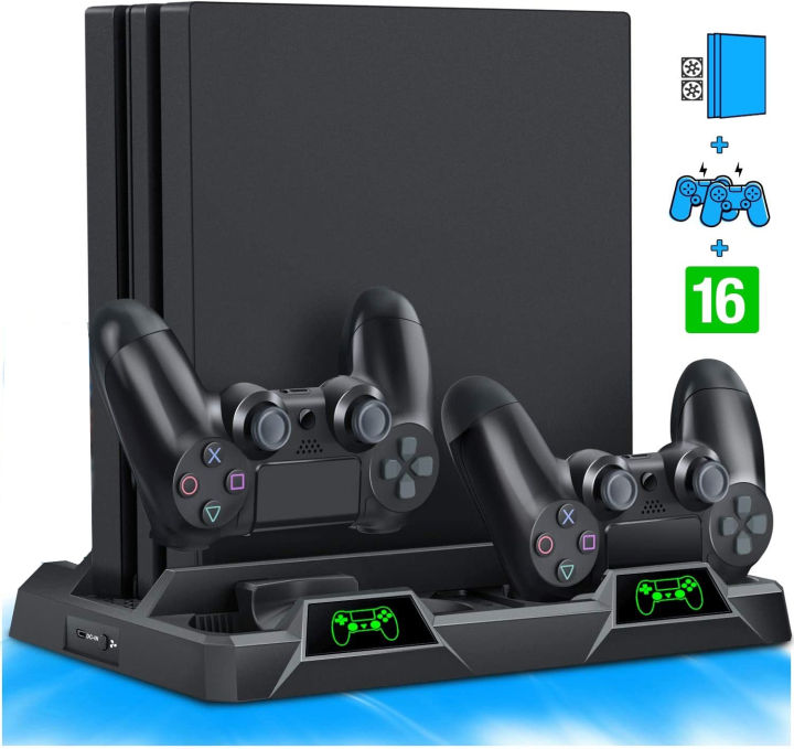 PS4%20Stand%20Cooling%20Fan%20for%20PS4%20Slim%20/%20PS4%20Pro/Playstation%204,%20PS4%20Pro%20Stand%20Vertical%20Stand%20Cooler%20with%20Dual%20Controller%20Charge%20Station%20&%2016%20Game%20Storage%20Good%20effect%20and%20easy%20to%20use%20-%20Image%202