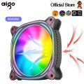 Aigo Z12 Computer Case Fan Reverse Ventoinha PC 120mm Rgb Fan Cooler 4pin PWM CPU Cooling Fan 3pin5v Argb 12cm Ventilador. 