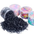 70-450Pcs/Box Black Mix Ponytail Holder Elastic Hair Band Hair Holder Rubber Hairband Hair Accessories For Girls Rope Tie Gum.