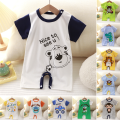 (Ready Stock) Summer Newborn Cotton Short Sleeves Bodysuit Korean Style Boys Baby Fashion Cartoon Pattern Printed Romper Infant Soft Comfortable Loose One-Pieces Jumpsuits. 