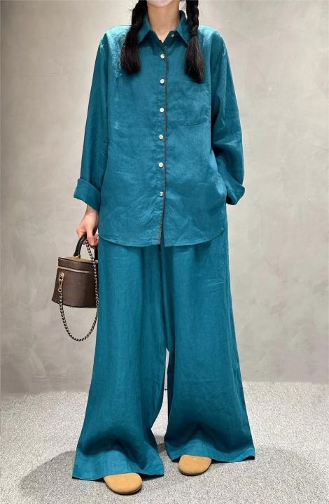 Woman%E2%80%99s%20fashion%20%20comfortable%20colourful%20shirt%20casual%20pants%20new%20all-matching%20temperament%20two%20sets%20of%20women%20-%20Image%204