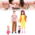 Family Dolls Set Of 5 People With 3 Kids Dad Pregnant Mom Girl Pretend Play Toys. 