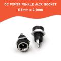 DC Power Supply Jack Socket Female Panel Mount Connector 5.5mm 2.1mm (2pcs). 