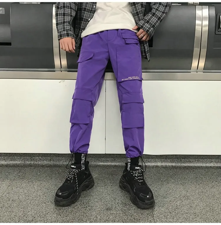 Men Streetwear Cargo Pants Overalls Mens Baggy Hop Joggers Pants