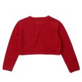 Bow Red Kids Cardigan Sweater Girl Outerwear Long Sleeve Cotton Girls Jacket For 2 4 6 8 10 12 13 Years Old Children Clothes.