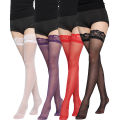 11 Colors Thigh High Stockings Woman Hosiery High Knee Cuff Tights Top High Socks Transparent Silk Stocking with Lace.