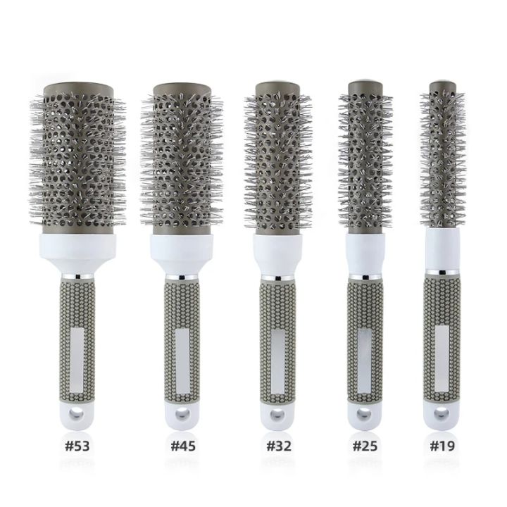 Round Rolling Hair Brush Comb Boar Bristle Wet Curly Straight Comb Scalp Massage for Women Professional Salon Hairdressing Style