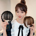 Synthetic Bangs Hair Neat Fringe Bands with Double Row Braids Headband Heat Resistant Bangs In Hair Extensions Hairpieces.