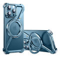 Metal Magnetic Case for iPhone 15 Pro Max 14 13 Z Shape Frameless Design 360° Rotation Kickstand. 