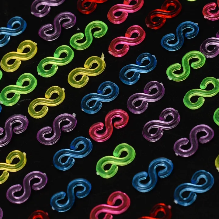 100Pcs/Bag%20Acrylic%20S%20Clips%20Loom%20Rubber%20Band%20Clips%20Plastic%20Jewelry%20Connectors%20For%20Necklace%20Bracelet%20Making%20Colorful%20Clasp%20Refill%20Kit%20-%20Image%206