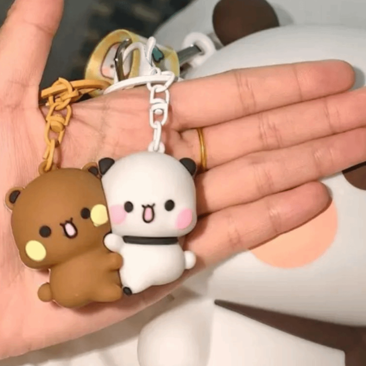 thumbnail image 2 of JIzian Brown Bear Plush Keychain, Stuffed Animals Bag Pendant, Kawaii Plush Bear Keychain, DIY Trinket Plush Keyring Car Keychain Pink Heart Teddy 2 of 9