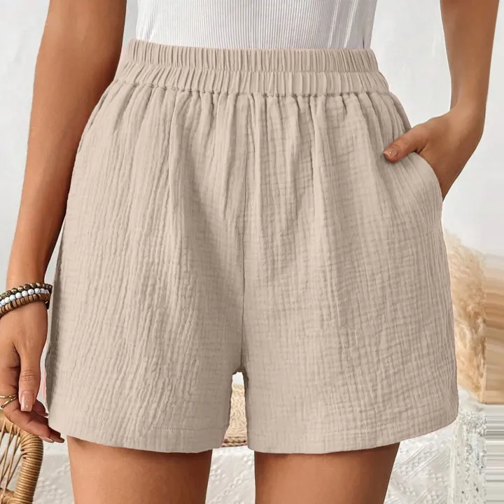 Women's%20Double%20Layered%20Cotton%20Pleats%20Shorts%20Straight%20Leg%20Casual%20Pants%20High%20Waist%20Sports%20Loose%20Shorts%20Fashion%20Streetwear%20-%20Image%202