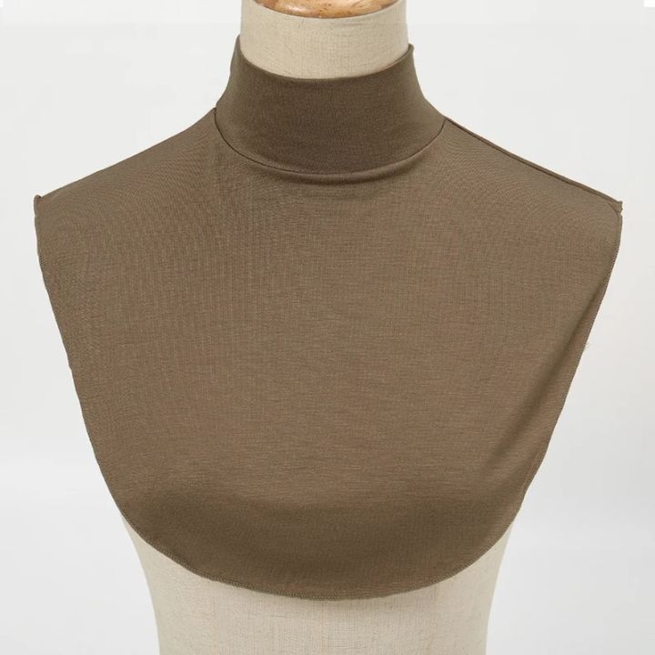 Womens%20Modal%20Turtleneck%20Collar%20Islamic%20Hijab%20Extensions%20Solid%20Color%20Mock%20Neck%20Half%20Top%20Blouse%20Detachable%20Hijab%20Neck%20Warmer%20-%20Image%204
