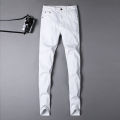 White Men's Jeans Four Seasons Affordable Luxury Fashion Pants Slim Straight Stretch Trousers Trendy Men's Pants.