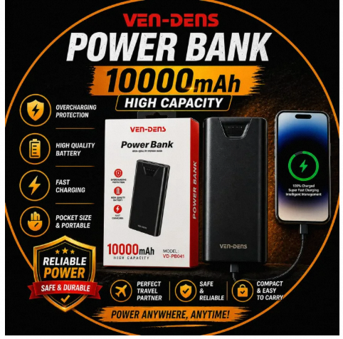 VEN-DENS%2010000mAh%20Power%20Bank%20VD-PB041%20Fast%20Charging%20Portable%20Charger%20%7C%20Dual%20USB%20Output%20%7C%20LED%20Indicator%20%7C%20Smart%20Protection%20%7C%20Slim%20&%20Lightweight%20Powerbank%20for%20Android,%20iPhone%20&%20All%20Devices%20-%20Image%207
