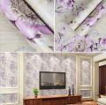 10MRetro Style Blooming Purple Flower Self Adhesive Wallpaper Floral Peel and Stick Wallpaper Funitures Cabinet Contact Paper. 