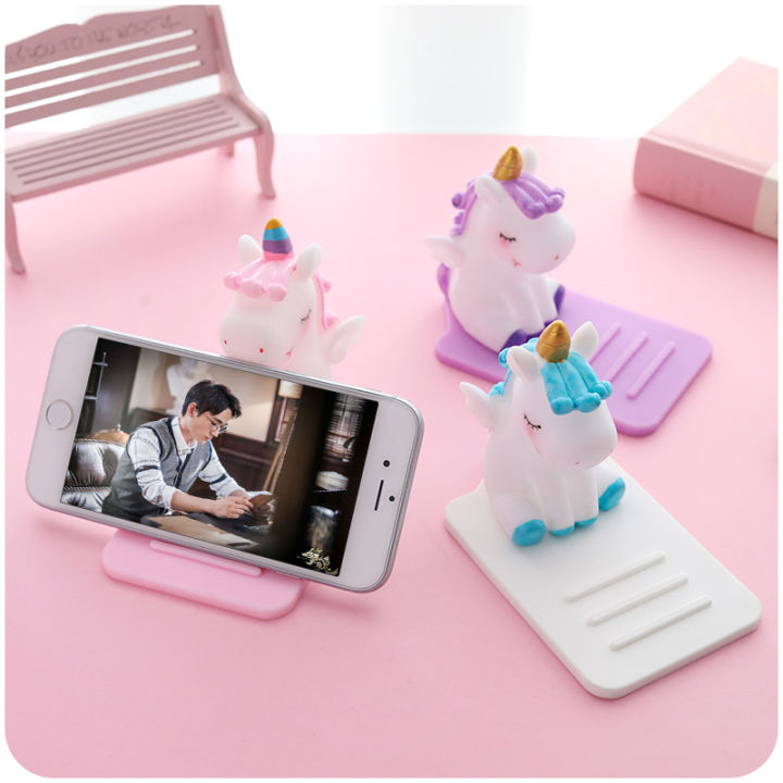 Cartoon silicone lazy cartoon mobile phone holder Unicorn car