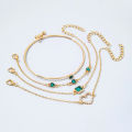 New Fashion Jewelry Femme Chain Bracelet Bangles For Women Girl Crystal Women Gold Hand 4pcs Chain Bracelet.