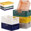 Practical Collapsible Foldable Storage Crate Stackable Drawer Organizer Case Plastic S/M/L Storage Baskets Kitchen. 