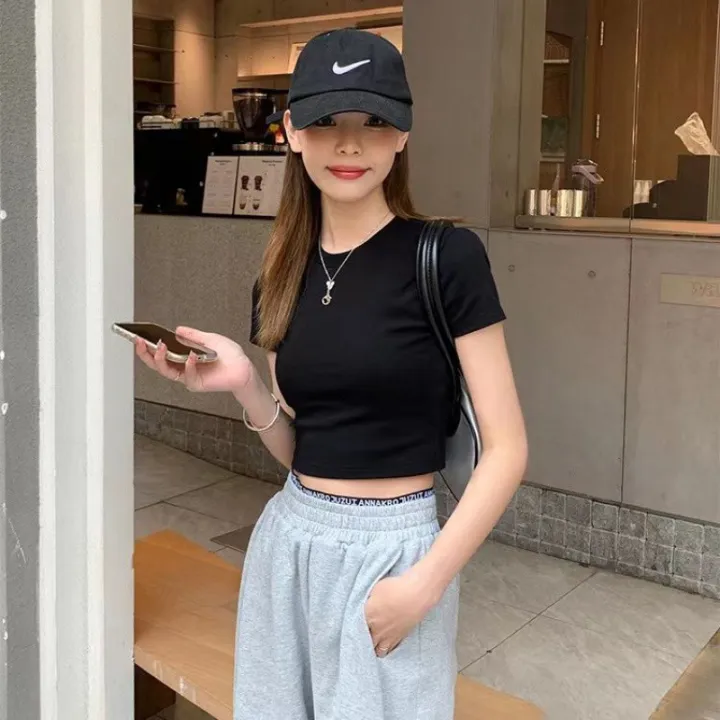 European%20and%20American%20Short%20Sleeve%20T%20Women's%20Summer%20T-shirt%202023%20New%20Hot%20Girl%20Korean%20Style%20Slim%20Fit%20Short%20Exposed%20Navel%20ins%20Red%20Coat%20Tide%20-%20Image%206