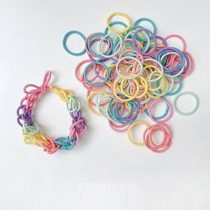 Yfashion 100 Pcs/set Hair Rope DIY Colorful Bracelet Hair ie Dual