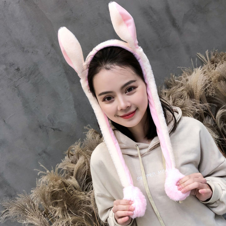 Cute Glow Rabbit Ear Hat Headband Sweet Can Moving Bunny Ears Plush ...