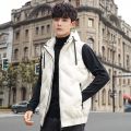Brand Hooded Men's Vest Winter Sleeveless Jackets Vest Men Hooded Warm White Duck Down Vest Casual Outwear Clothing Black White. 