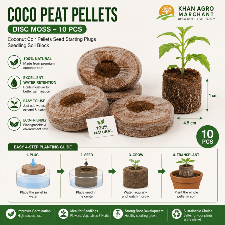 Coco Peat prllets disc moss 10 pcs coconut coir Pellets Seed Starting ...