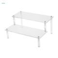 2Pcs Tier Acrylic Rack Perfume Makeup Organizer Risers Shelves Showcase. 