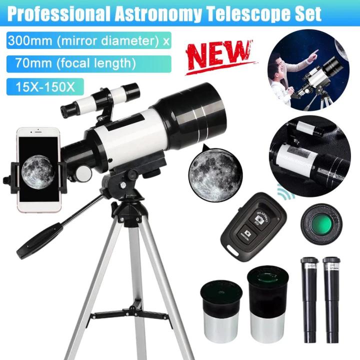 Travel Telescope Professional 15X-150X Astronomical Observation Telescope 70mm Aperture Refractor Telescopes for Observation