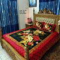 Digital Home Text Cotton Is The Cover Of Two Matching Pillows With King Bed Sheets Of Different Colors - Elevate Bedroom. 