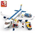 SLUBAN City Aviation Airport Airplane Passenger Plane Bus Classic MOC Figures Model Building Blocks Bricks Kit Set Toys For Kids. 