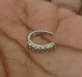 Elegant Gold & Silver Plated Nose Pin with Sparkling CZ Stones – Minimalist Nose Ring for Everyday Glam". 
