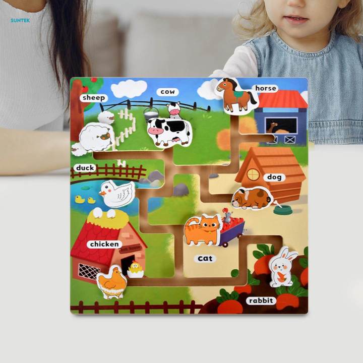 Wooden Puzzle Toys Board Games Maze Puzzle Game for Preschool Children Girls