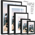 1pc Matte Black Wall Gallery Picture Frame, Available In Single Size 12x16/11x14/8x10/5x7/4x6 Inch , Wall Hanging Photo Frame. 